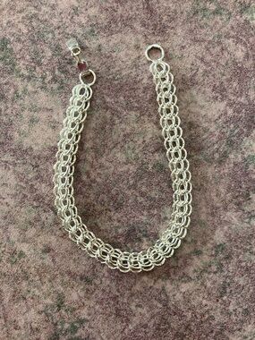 Vintage Sterling Silver Multi-Row Chain Bracelet - Silver